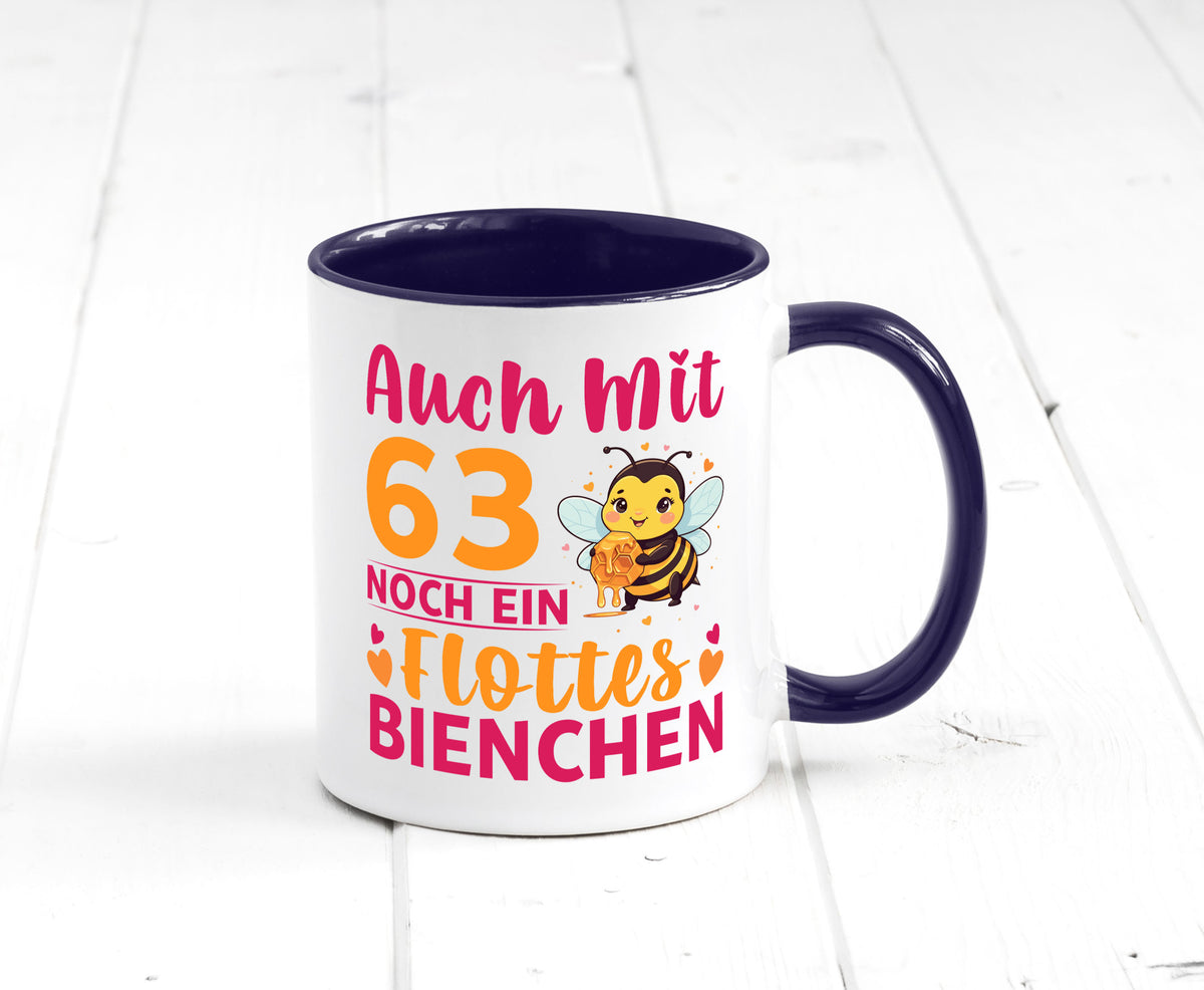 63. Geburtstag | Flottes Bienchen 63 Jahre lustiger Spruch Geschenk Tasse