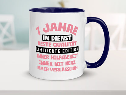 7 Jahre im Dienst | Jubiläum Arbeit v11 lustiger Spruch Geschenk Kollegen Büro