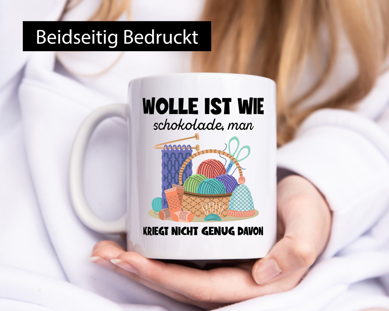 Wolle ist wie Schokolade | Häkeln Geschenkidee Humor Tasse