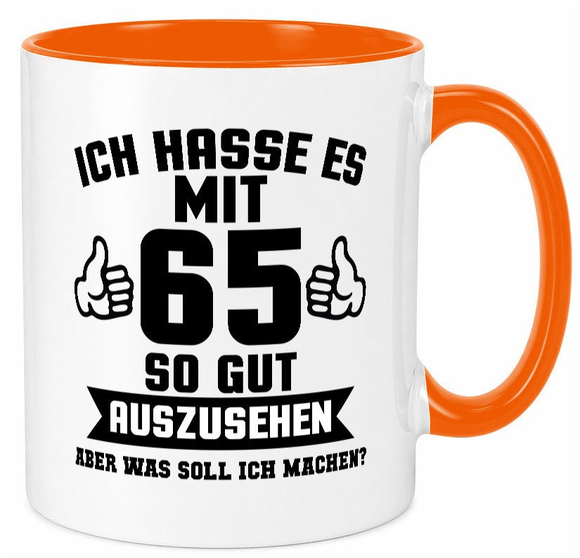 Gut aussehen mit 65 | Zahl Daumen hoch Geschenk Humor Geschenkidee lustiger Tasse