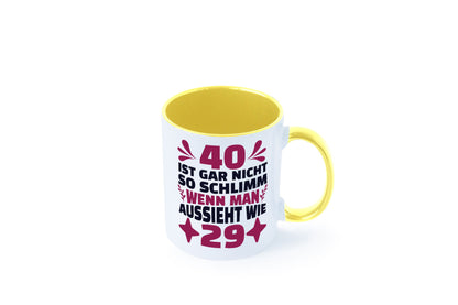 40 ist gar nicht schlimm | 40. Geburtstag Jung aussehen Geschenkidee Humor Tasse