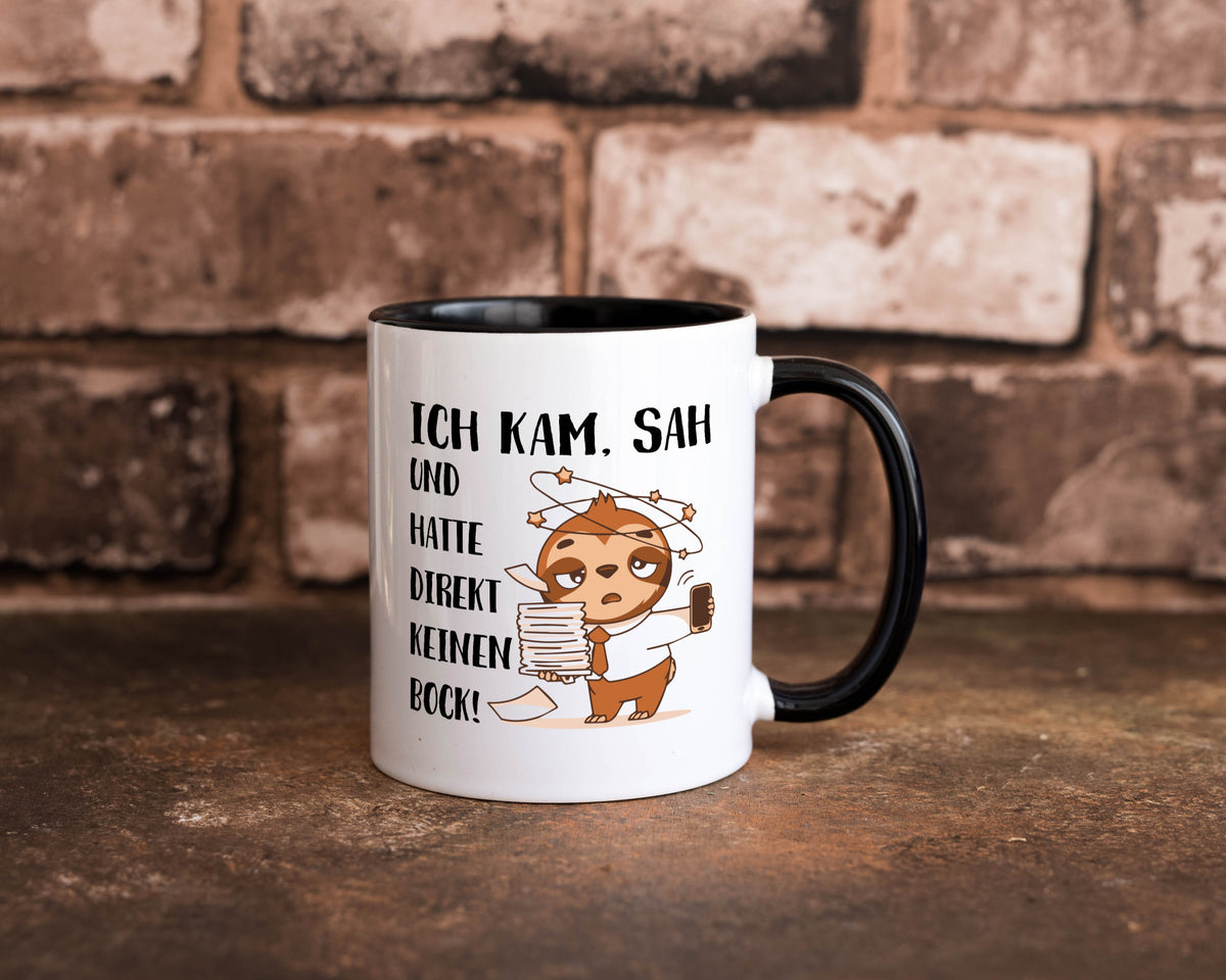 Ich habe keinen Bock | Faultier Kam, sah und kein Geschenkidee Tierliebhaber Tasse