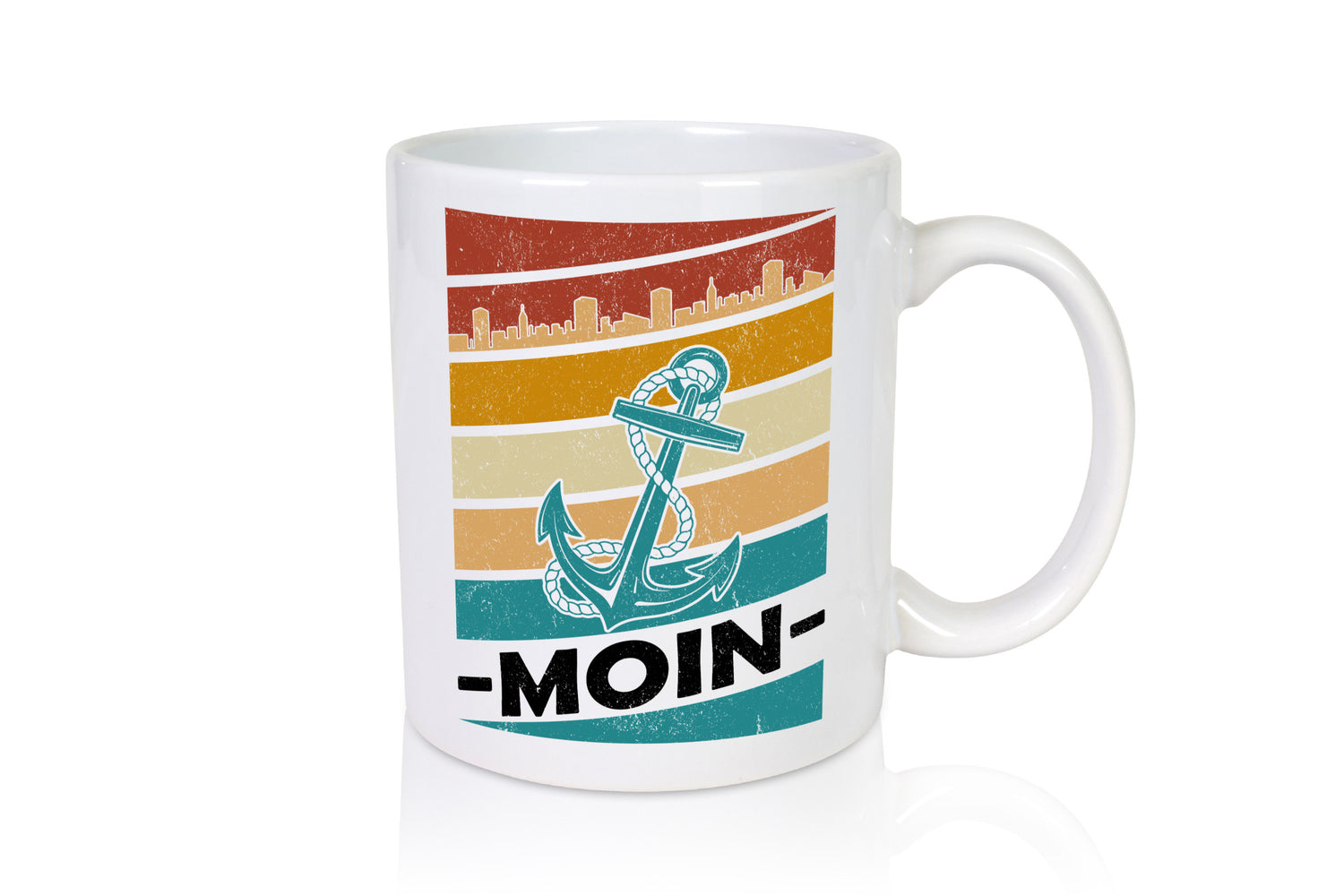 Moin | Kapitän Hafen Anker See Meer Segeln v2 Geschenk Humor Geschenkidee