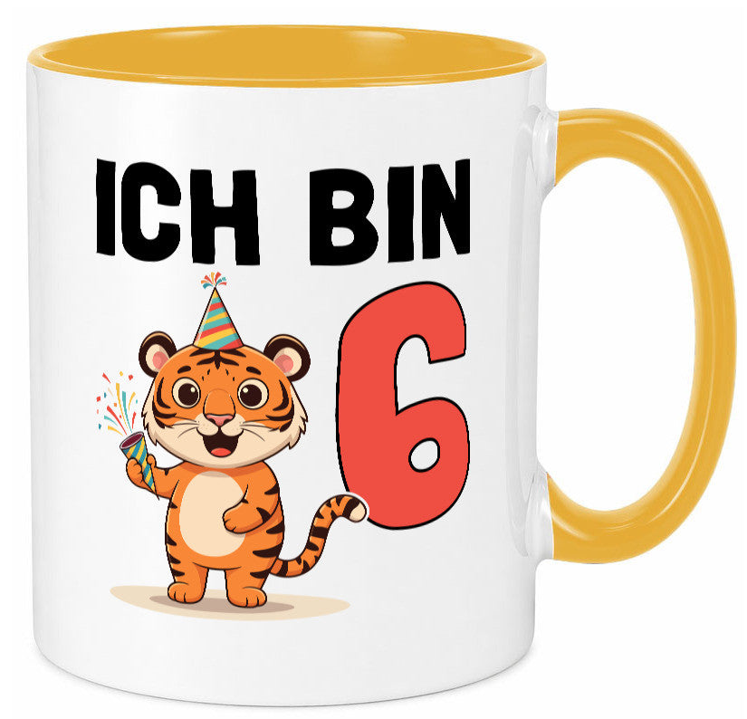 6. Geburtstag | 6 Jahre Tiger lustiger Spruch Geschenk Geschenkidee Tasse
