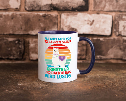 72. Geburtstag | 72 Jahre Gut Schuf mich Lama Geschenkidee Humor Tasse