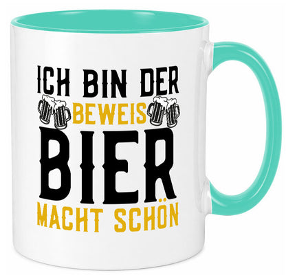 Beweis Bier macht schön | Biertrinker Party Pils Geschenk Humor Geschenkidee Tasse