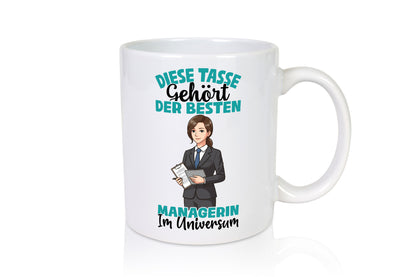 Im Universum: Managerin | Management Geschenkidee Humor Tasse