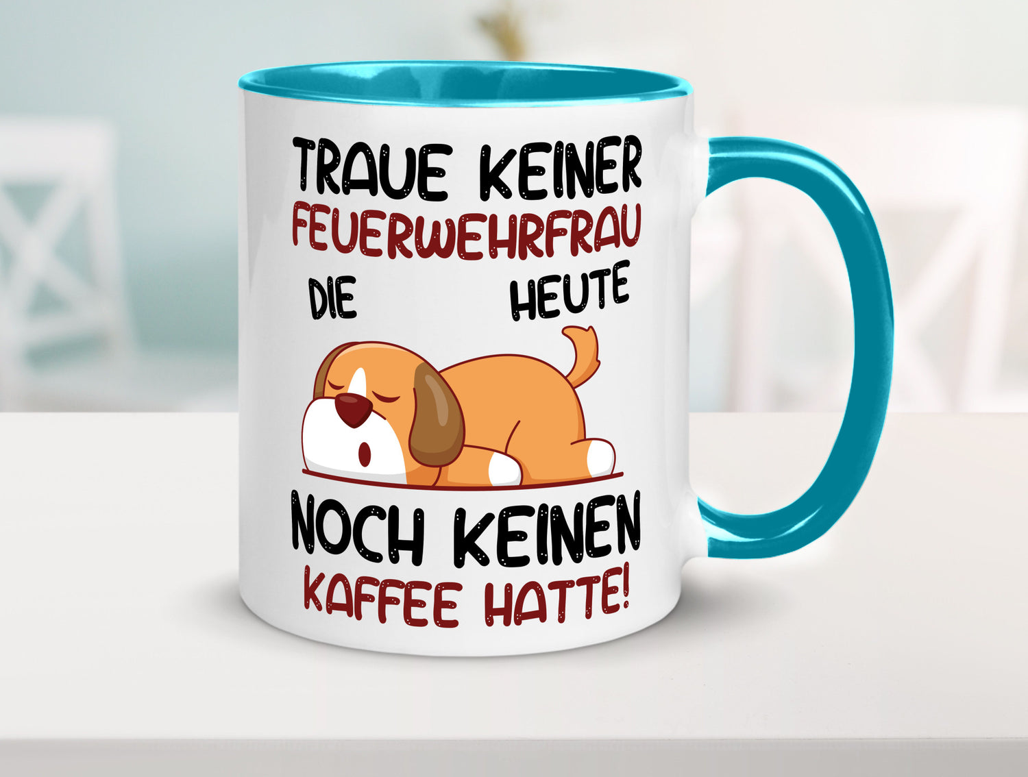Traue keiner Feuerwehrfrau | Feuerwehr lustig Humor Geschenkidee Geschenk Tasse