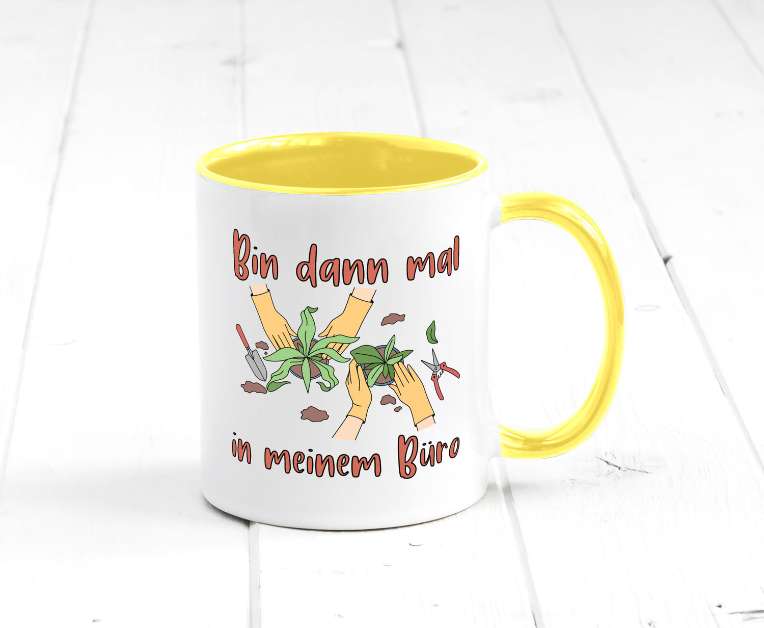 Bin im Büro | Gartenarbeit Pflanzen Humor Witz Geschenkidee Arbeit Kollegen