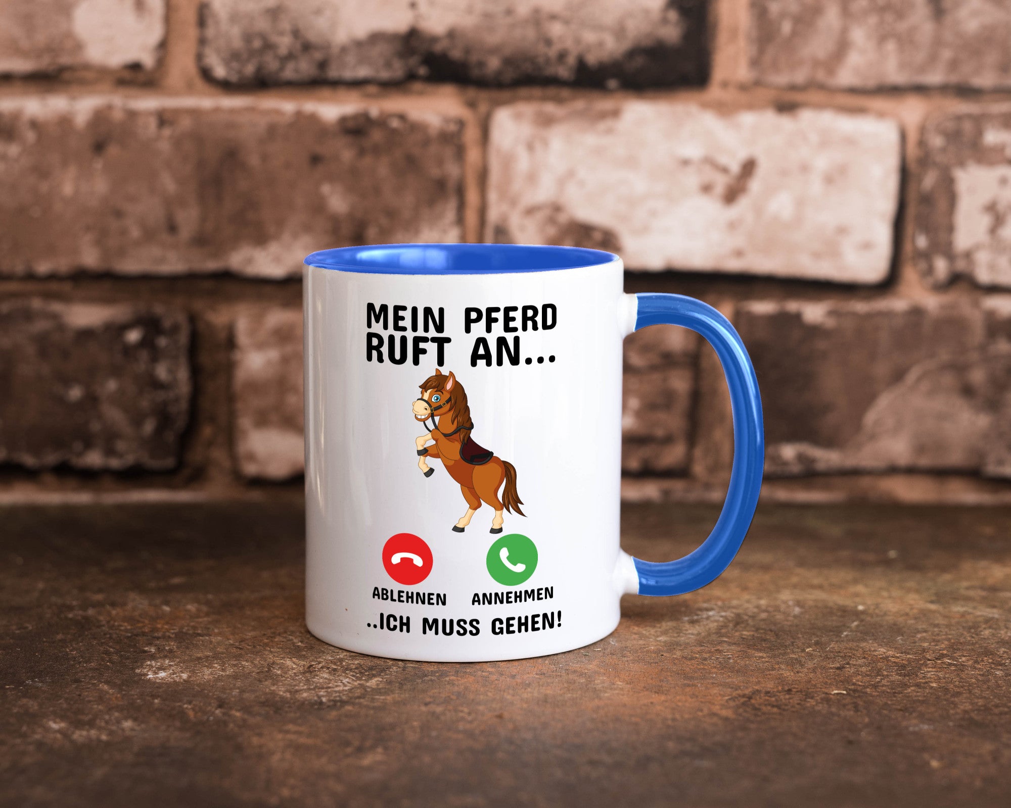 Mein Pferd ruft an Humor Geschenkidee Tasse