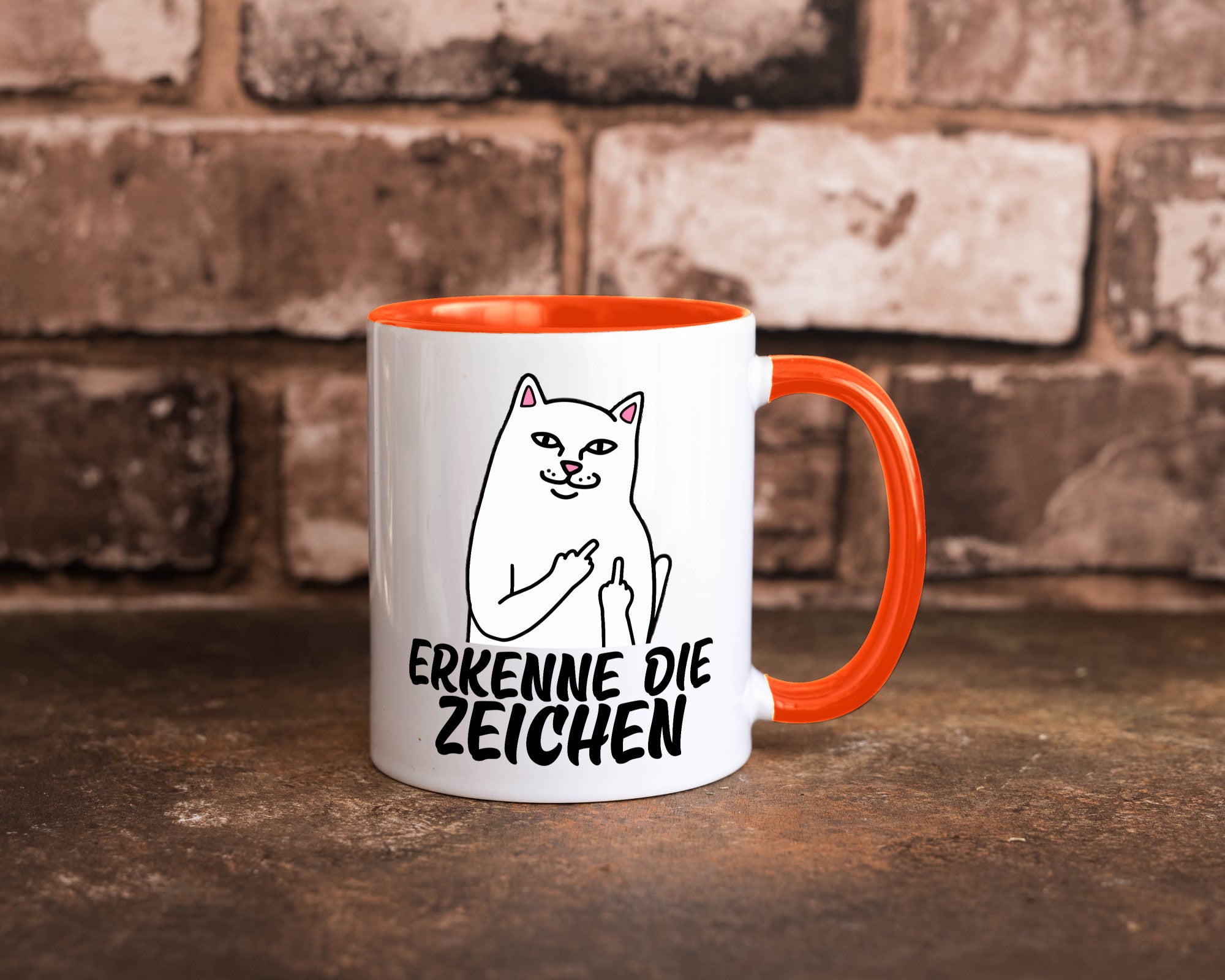 Erkenne die Zeichen | Katze Schatten Mittelfinger Geschenk Tierliebhaber Humor