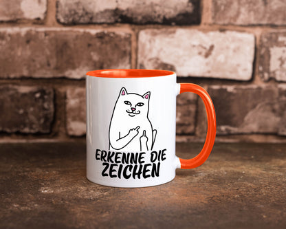 Erkenne die Zeichen | Katze Schatten Mittelfinger Geschenk Tierliebhaber Humor