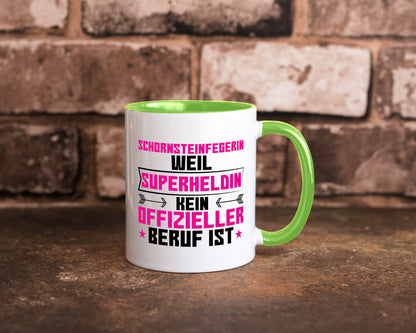 Superheldin Schornsteinfegerin | Kaminkehrer Handwerk Humor Geschenkidee Tasse