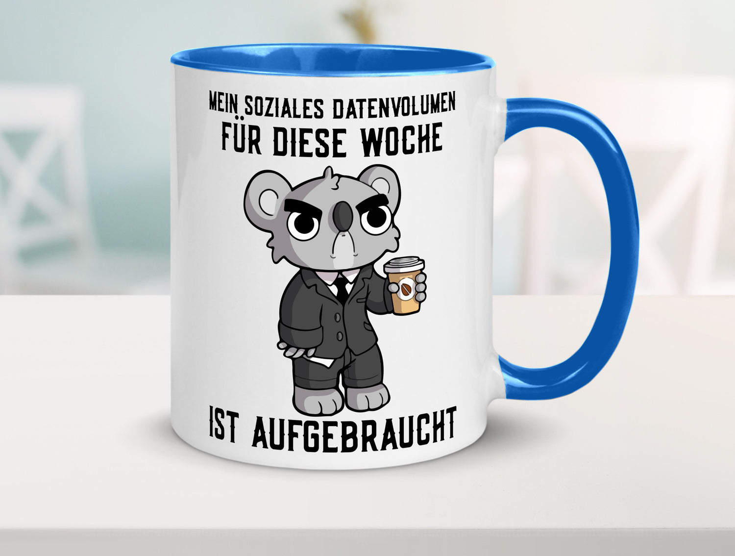 Soziales Datenvolumen | wütender Bär Einzelgänger Nerd Geschenkidee Humor Tasse