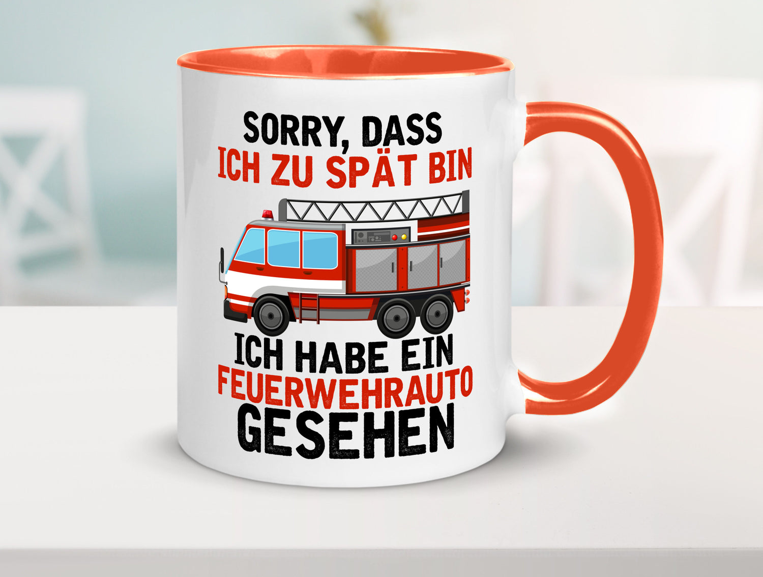 Ich hab ein feuerwehrauto gesehen | lustig Humor Geschenkidee Geschenk Tasse