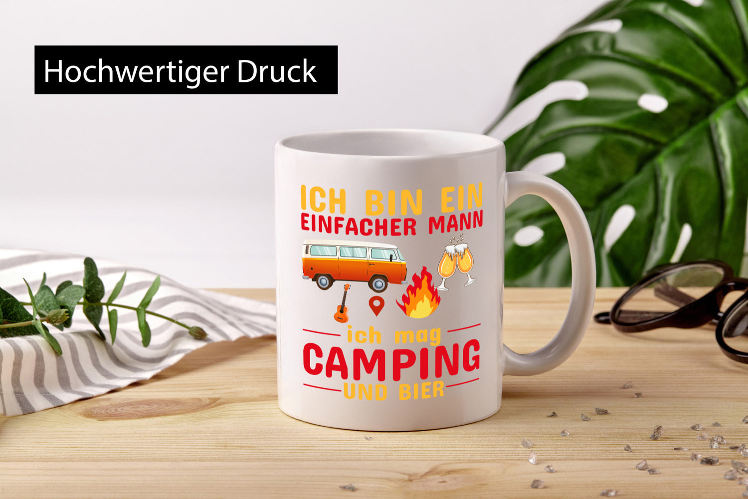 Ich mag Camping und Bier Geschenk Humor Geschenkidee lustiger Spruch Tasse