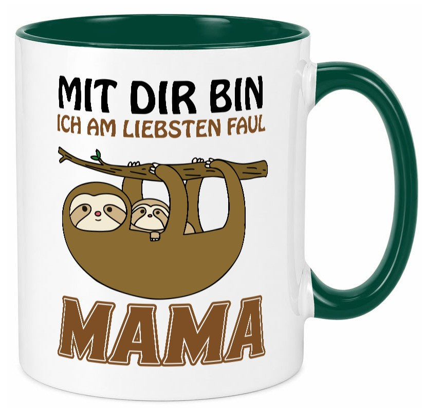 Faultiermama lustig Familie Geschenkidee Geschenk Tasse