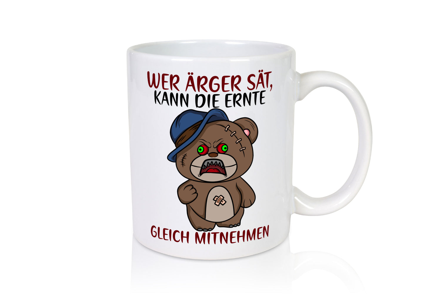 Wer Ärger sät | wütender Bär Comic frecher Spruch Humor Geschenkidee Tasse