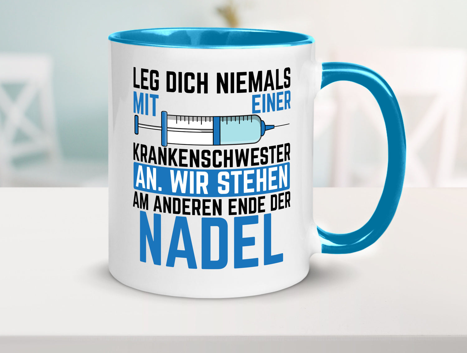 Krankenschwester anlegen | Nadel Spritze Klinik Spruch Geschenkidee Humor Tasse