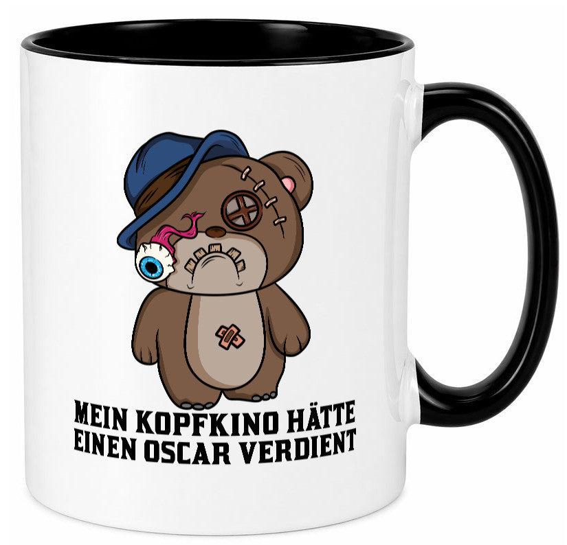 Mein Kopfkino hätte Oscar verdient | kaputter Bär Comic lustiger Spruch