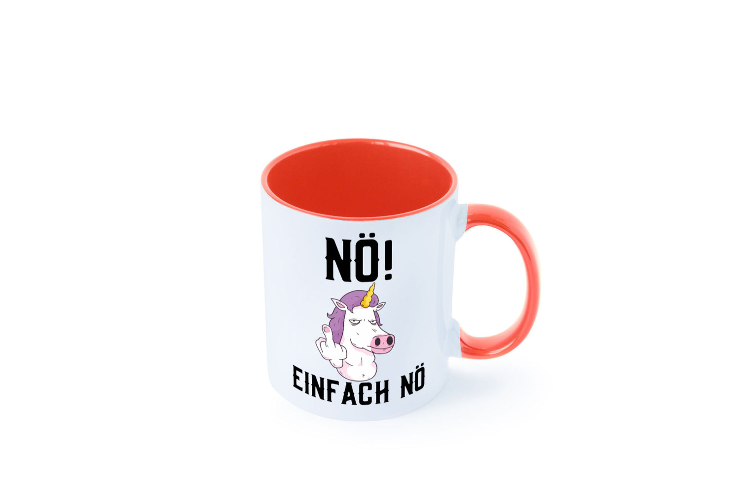 Einfach Nö | Keinen Bock Einhorn Mittelfinger Comic Geschenkidee Humor Tasse