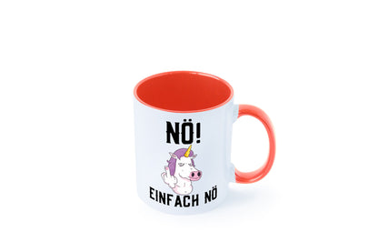 Einfach Nö | Keinen Bock Einhorn Mittelfinger Comic Geschenkidee Humor Tasse
