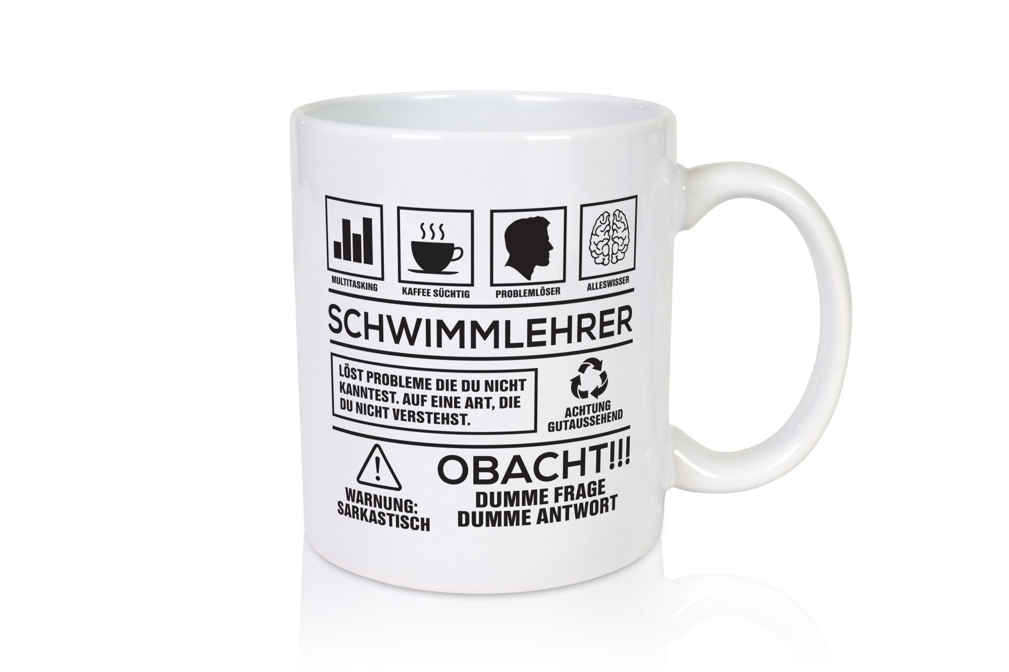 Achtung Probleme Schwimmlehrer | Lehrer Schüler schwimmen lustiger Spruch