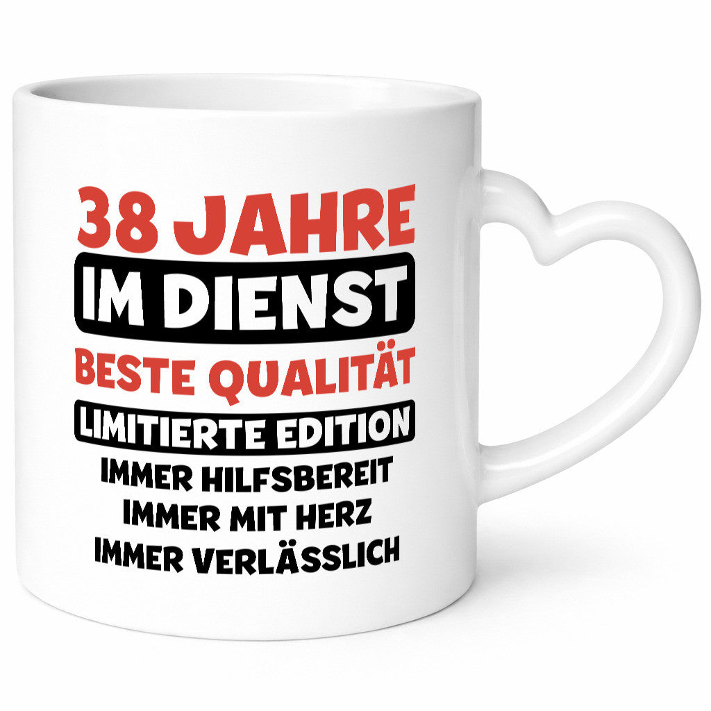 38 Jahre im Dienst | Jubiläum Arbeit v3 Geschenkidee Kollegen Büro Humor Tasse