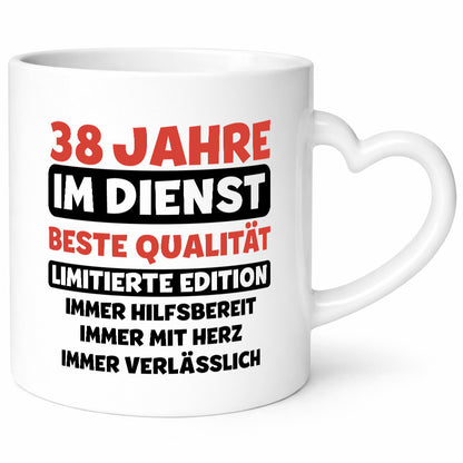 38 Jahre im Dienst | Jubiläum Arbeit v3 Geschenkidee Kollegen Büro Humor Tasse