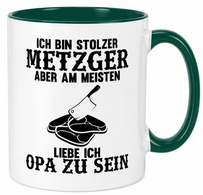 Stolzer Metzger, liebe es Opa zu sein | Fleisch Hackebeil lustiger Spruch Tasse
