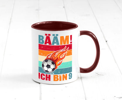 9. Geburtstag | Bääm ich bin 9 Fußball Geschenkidee Humor Tasse