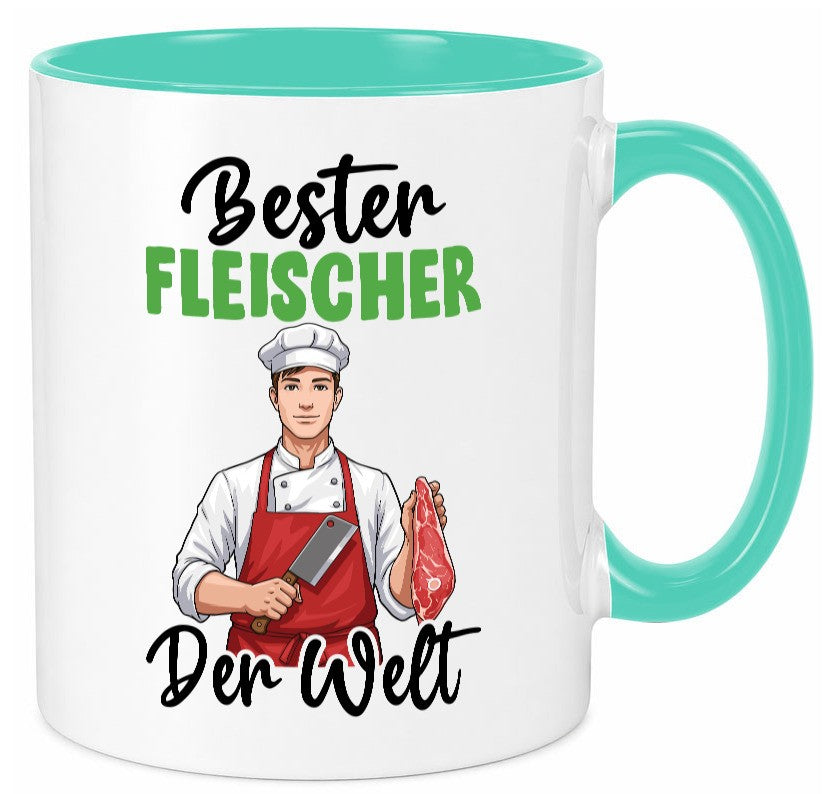 Bester Fleischer | Schlachterei v2 Geschenk Humor Geschenkidee lustiger Spruch Tasse