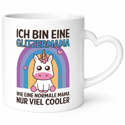 Glitzermama, wie normal, nur cooler | Einhorn Geschenkidee Familie Humor Tasse
