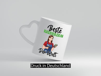 Beste Kassiererin v2 Geschenk Humor Geschenkidee lustiger Spruch Tasse