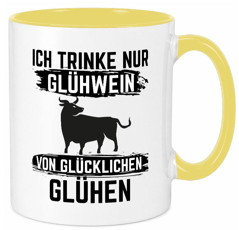 Ich drinke nur Glühwein | Wein von Glühen lustiger Spruch Geschenk Humor Tasse
