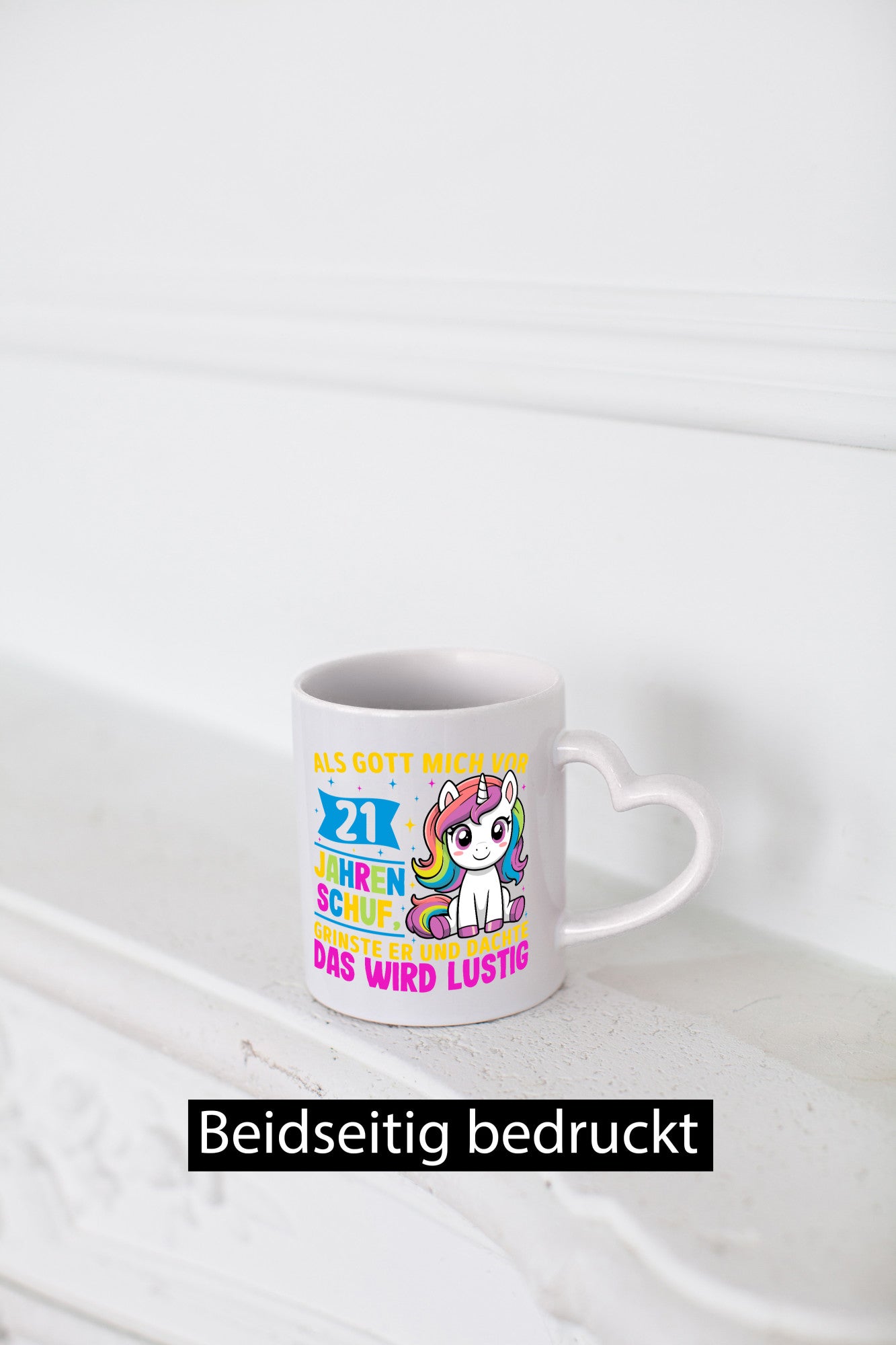 21. Geburtstag | Als Gott mich schuf 40 Jahre v2 Geschenkidee Humor Tasse