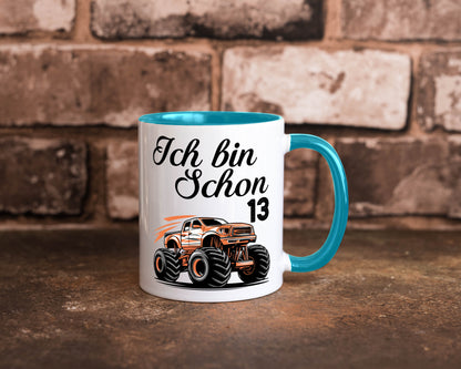 13. Geburtstag | Monster truck 13 Jahre Geschenkidee Humor Tasse