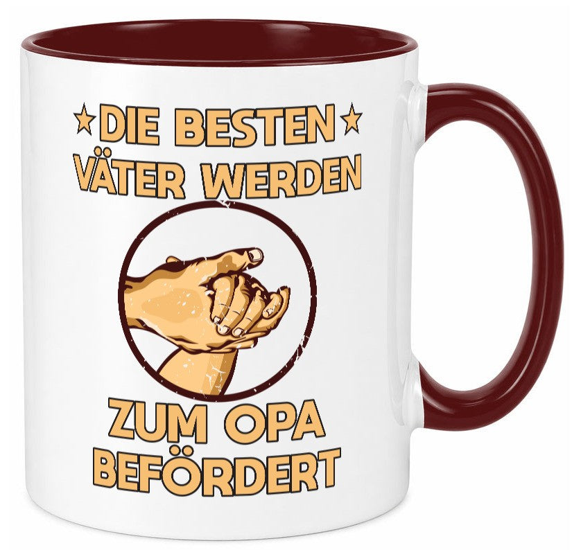 Besten Väter werden zum Opa befördert | Zwei Hände Geschenkidee Familie Humor Tasse