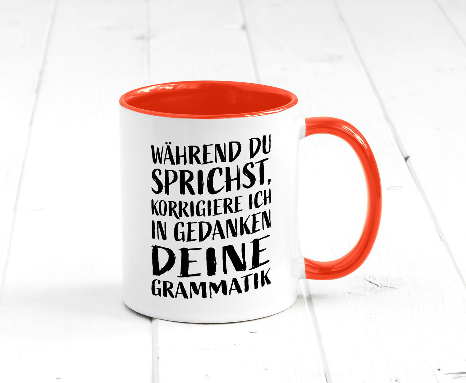 Während du sprichst, Grammatik korrigieren lustiger Spruch Geschenk Humor