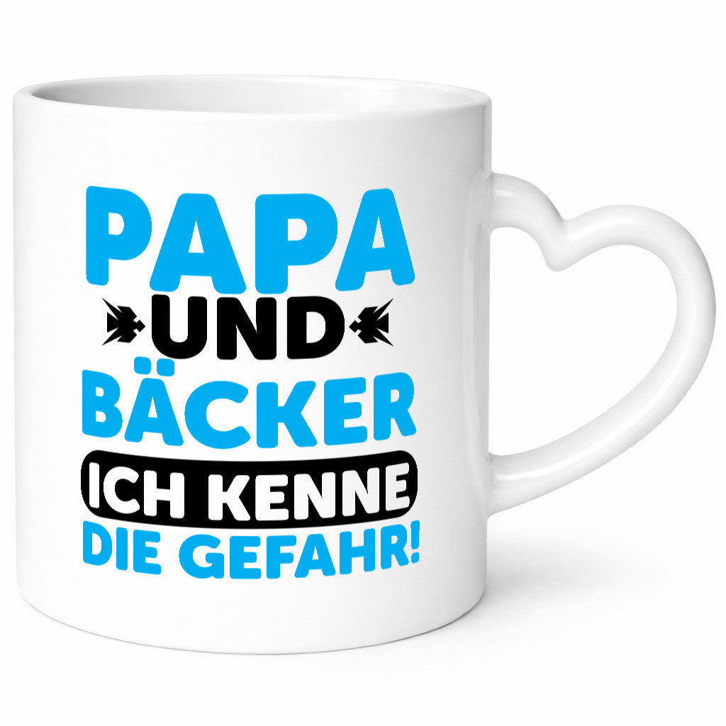 Papa und Bäcker ich kenne die Gefahr | Vatertag Geschenkidee Familie Humor Tasse