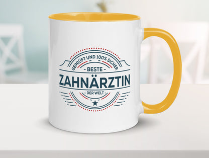 Geprüft und sicher: Zahnärztin | Zahnmedizin Beruf lustig Arbeit Kollegen Büro