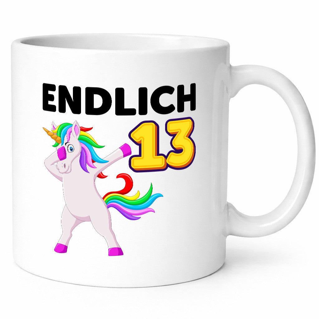 13. Geburtstag | endlich 13 Jahre Einhorn Mädchen Geschenkidee Humor Tasse