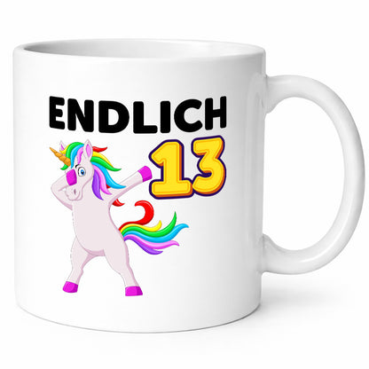 13. Geburtstag | endlich 13 Jahre Einhorn Mädchen Geschenkidee Humor Tasse
