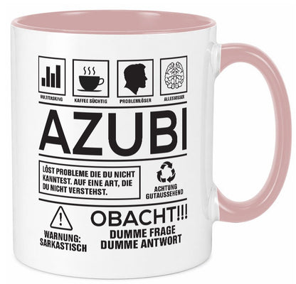Achtung Probleme Azubi | Ausbildung Lehre Lehrling lustiger Spruch Geschenk Tasse