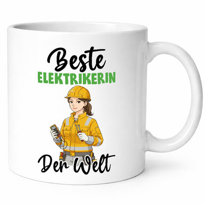 Beste Elektrikerin | Elektronikerin Elektrik v2 Humor Geschenkidee Tasse