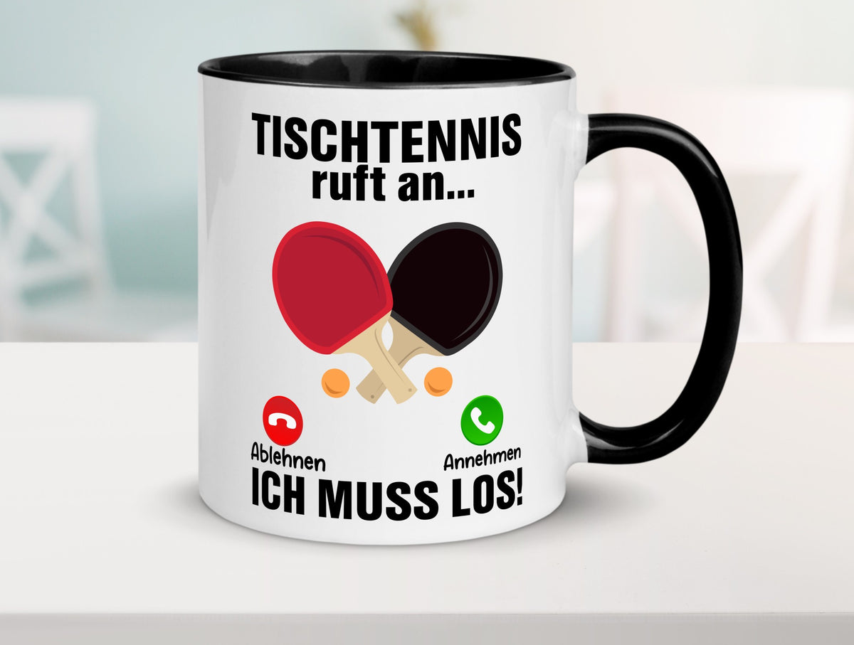 Tischtennis ruft an | Tennis spielen v2 Humor Geschenkidee Tasse