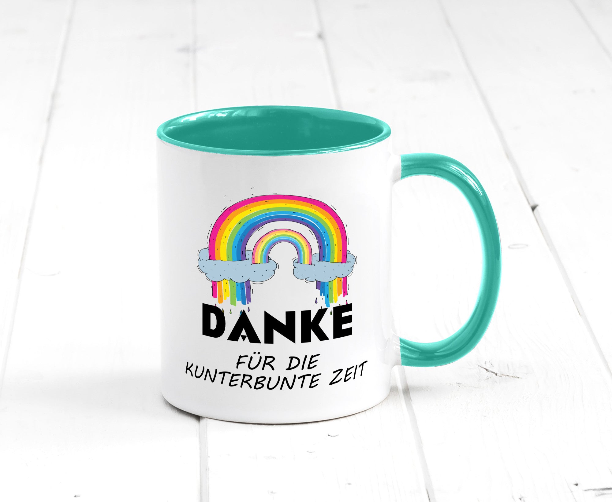 Danke für die Kunderbunte Zeit | Regenbogen lustiger Spruch Geschenk Humor