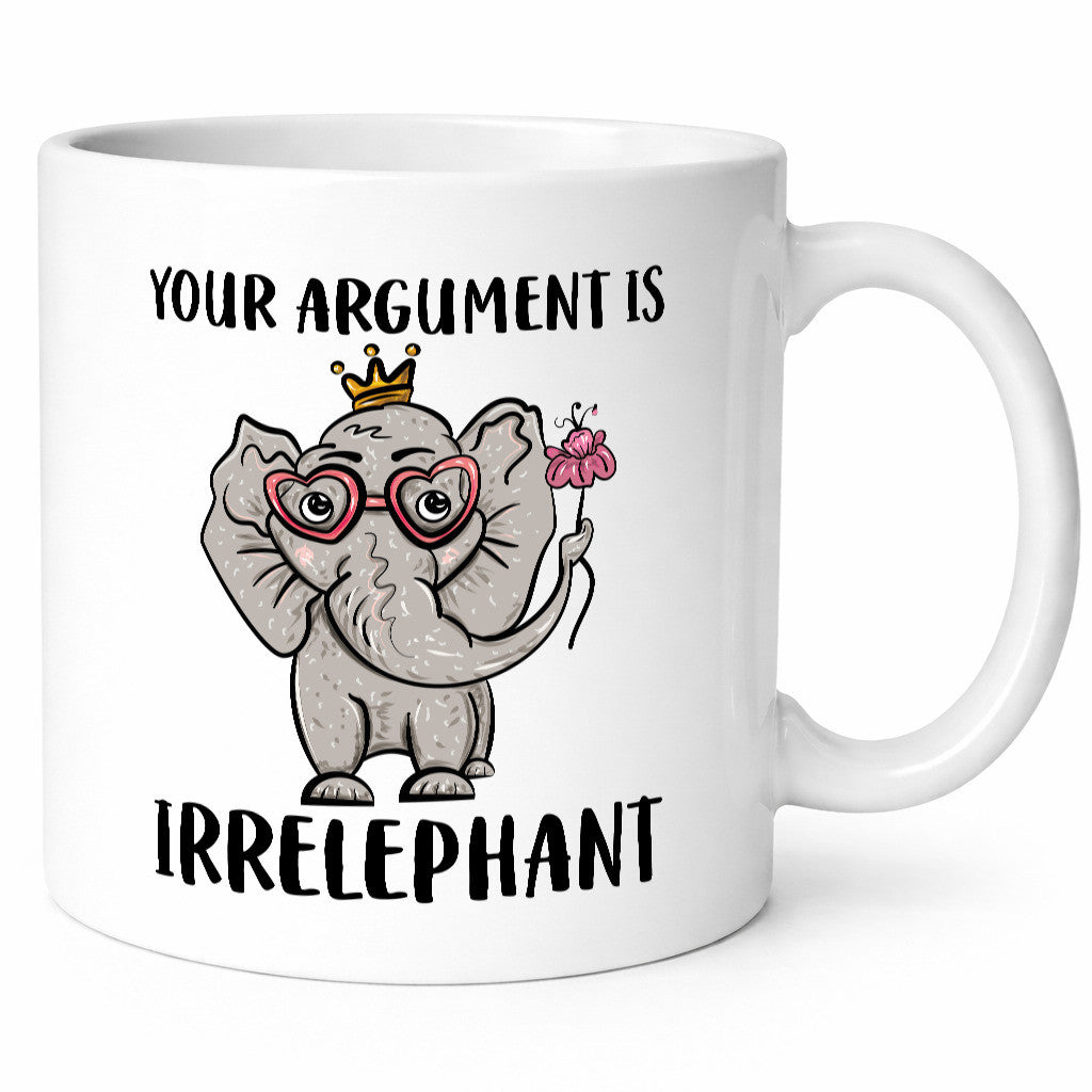 Irrelephant argument | Elefant Tasse Wortwitz Comic lustiger Spruch Geschenk