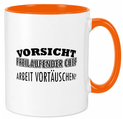 Freilaufender Chef lustig Arbeit Kollegen Büro Geschenk Tasse