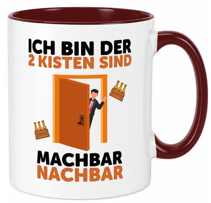 2 Kisten Bier | witziger Spruch Nachbar Einweihung Humor Geschenkidee Tasse